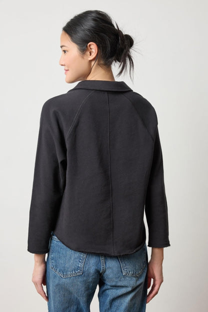 Shirttail Polo in black by Lilla P