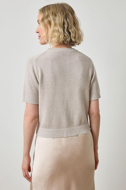 Short Sleeve Sparkle Sweater in mist sparkle by Lilla P