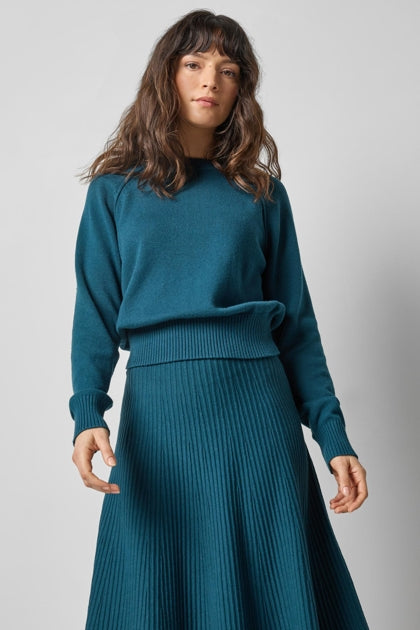 Raglan Sleeve Pullover Sweater in deep sea by Lilla P