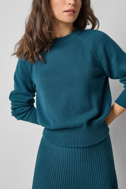 Raglan Sleeve Pullover Sweater in deep sea by Lilla P