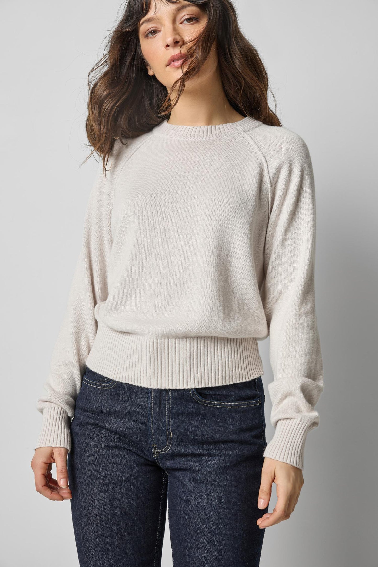 Raglan Sleeve Pullover Sweater in mist by Lilla P