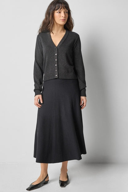 Flared Knit Skirt in black by Lilla P