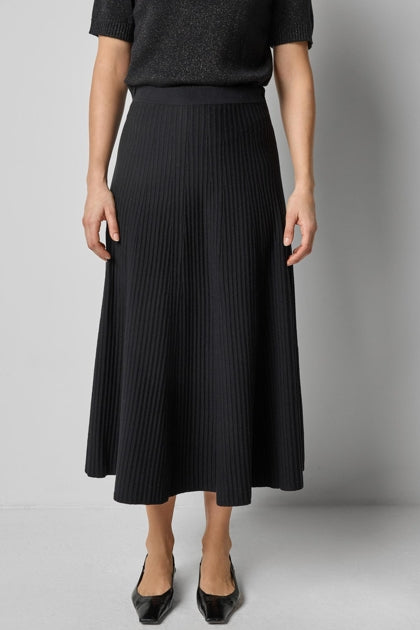 Flared Knit Skirt in black by Lilla P