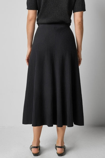 Flared Knit Skirt in black by Lilla P