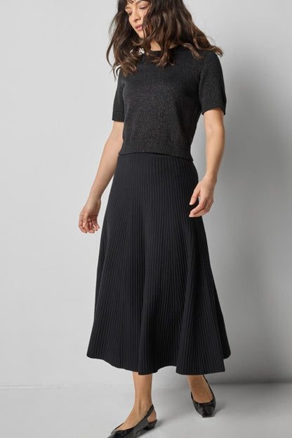 Flared Knit Skirt in black by Lilla P