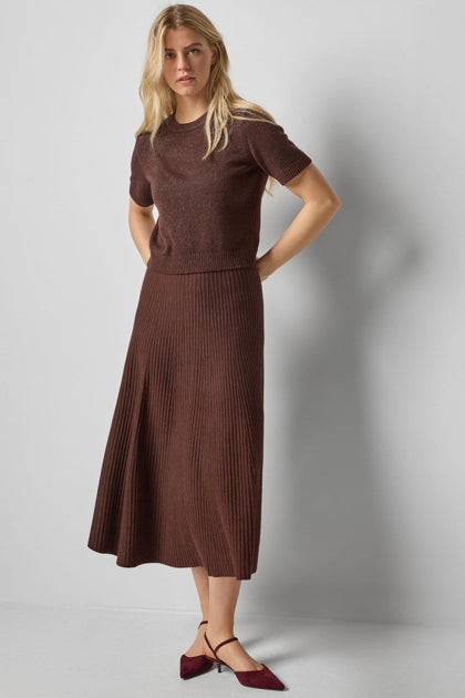 Flared Knit Skirt in java by Lilla P