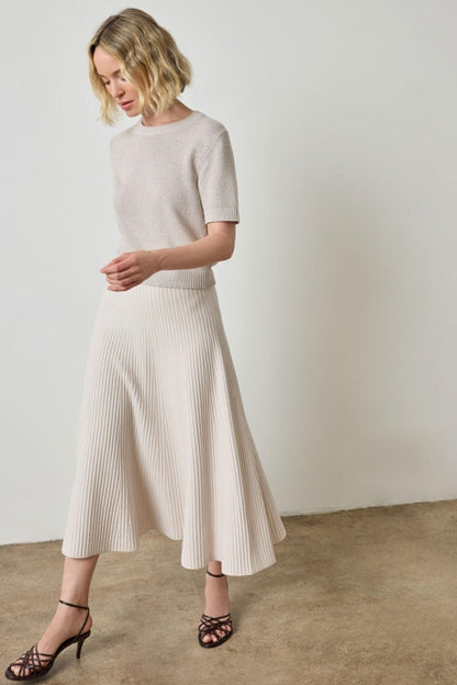 Flared Knit Skirt in mist by Lilla P