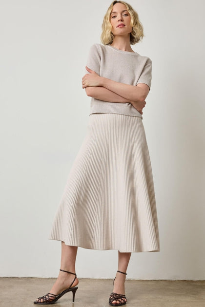 Flared Knit Skirt in mist by Lilla P