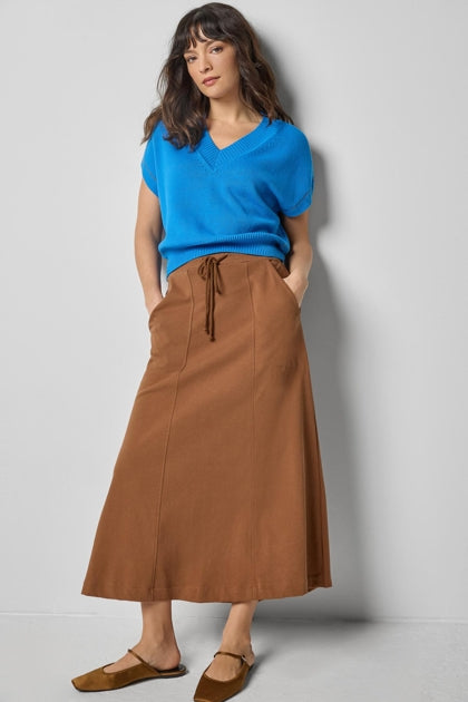 V-Neck Wedge Sweater in dutch blue by Lilla P