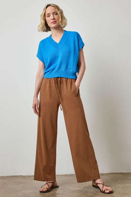 V-Neck Wedge Sweater in dutch blue by Lilla P