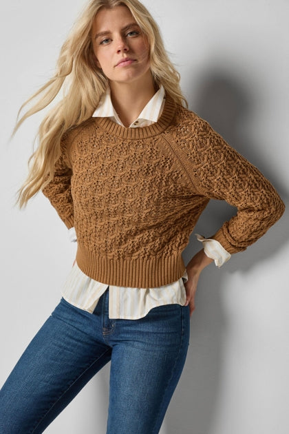 Easy Sleeve Raglan Sweater in cork by Lilla P