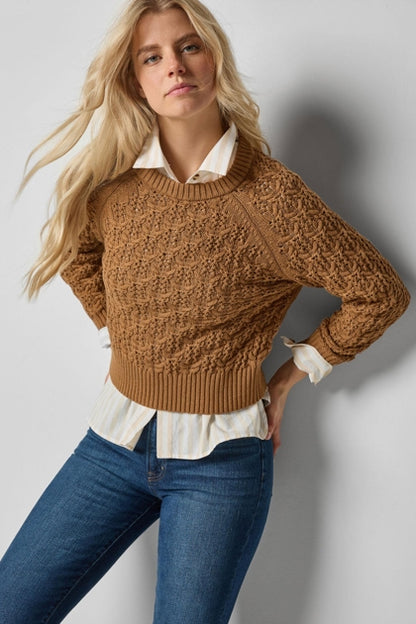 Easy Sleeve Raglan Sweater in cork by Lilla P