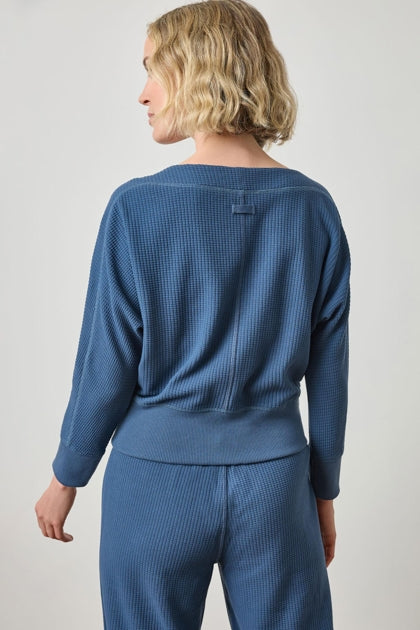 Rib Trim Seamed Top in ink by Lilla P