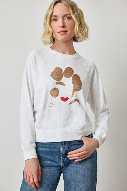 Raglan Sleeve Graphic Tee in white by Lilla P