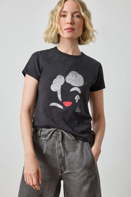 Short Sleeve Graphic Tee in black by Lilla P