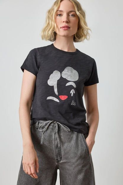 Short Sleeve Graphic Tee in black by Lilla P