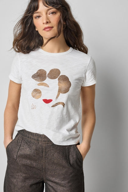 Short Sleeve Graphic Tee in white by Lilla P