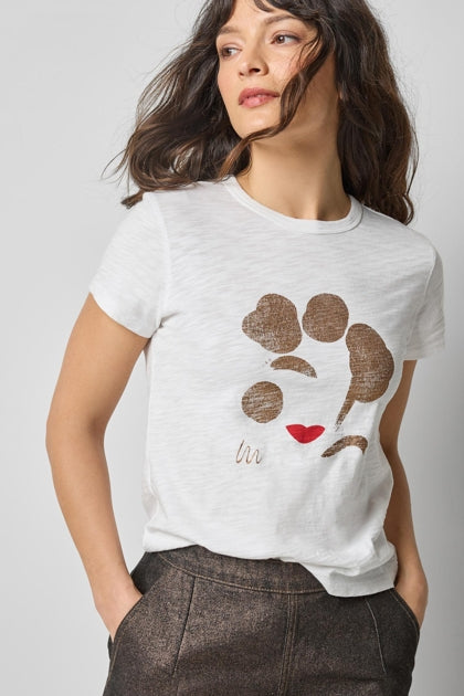 Short Sleeve Graphic Tee in white by Lilla P