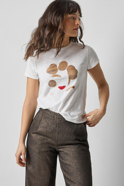 Short Sleeve Graphic Tee in white by Lilla P