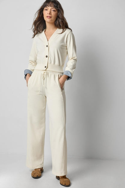 Drawcord Wide Leg Pant in magnolia by Lilla P