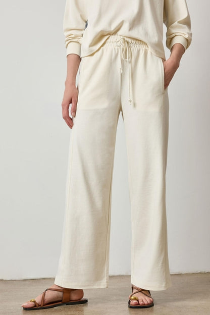 Drawcord Wide Leg Pant in magnolia by Lilla P