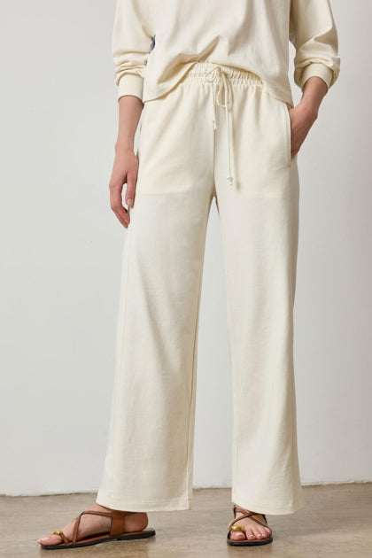 Drawcord Wide Leg Pant in magnolia by Lilla P