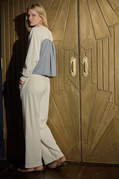 Drawcord Wide Leg Pant in magnolia by Lilla P