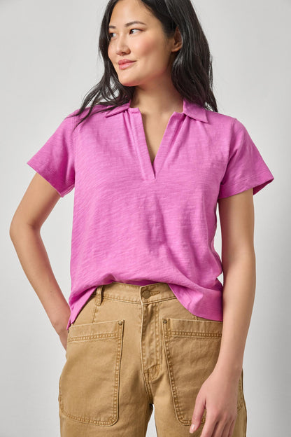 Vintage Short Sleeve Polo in crocus by Lilla P