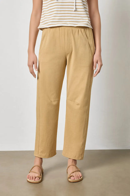 Side Panel Straight Leg Pant in burlap by Lilla P