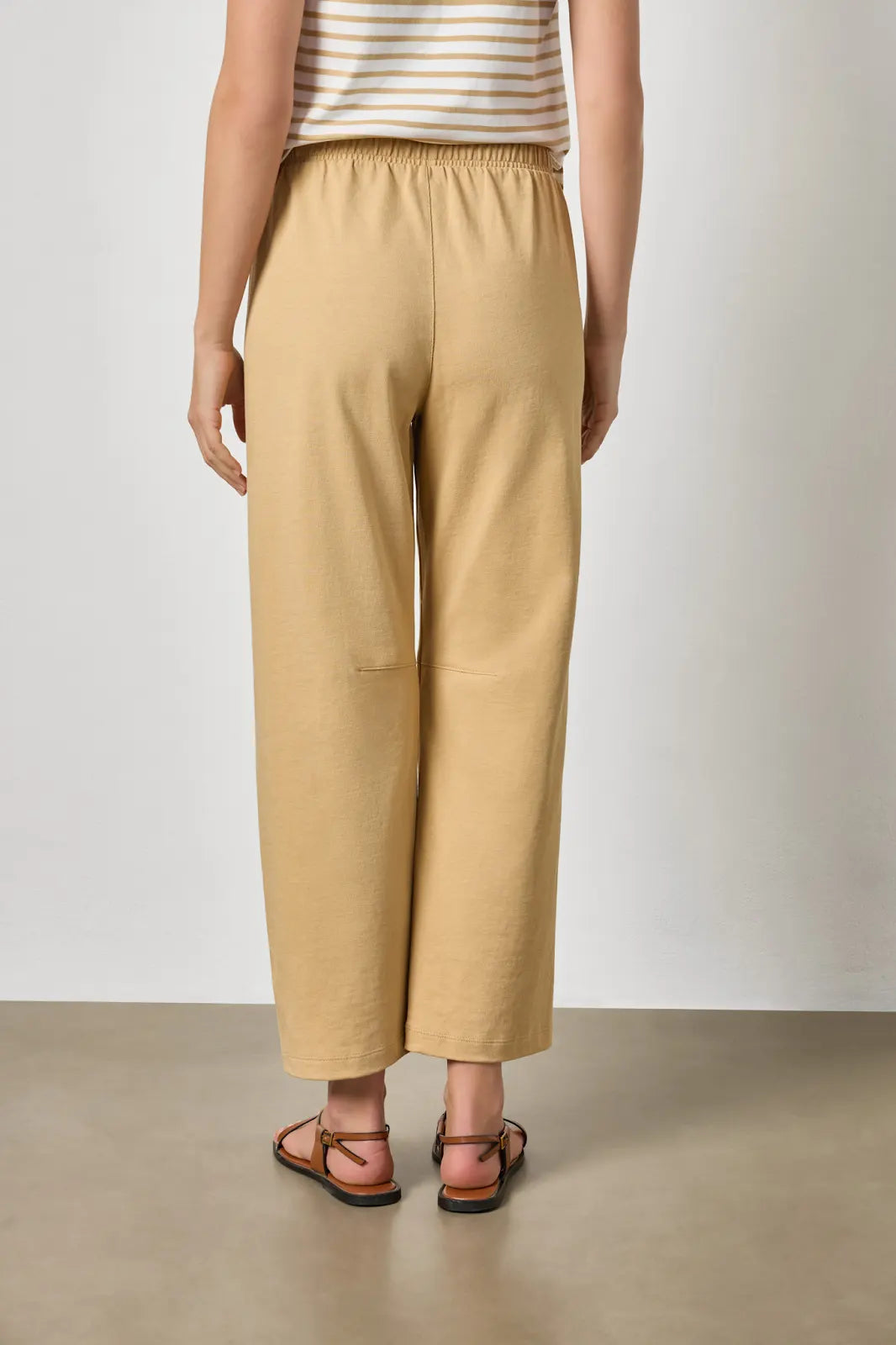 Side Panel Straight Leg Pant in burlap by Lilla P