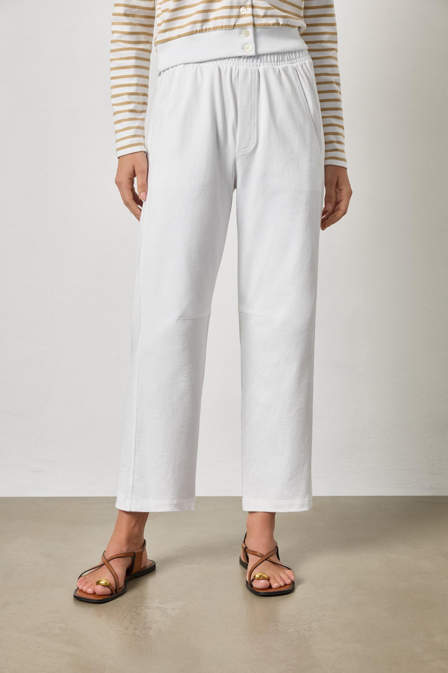 Side Panel Straight Leg Pant in burlap by Lilla P
