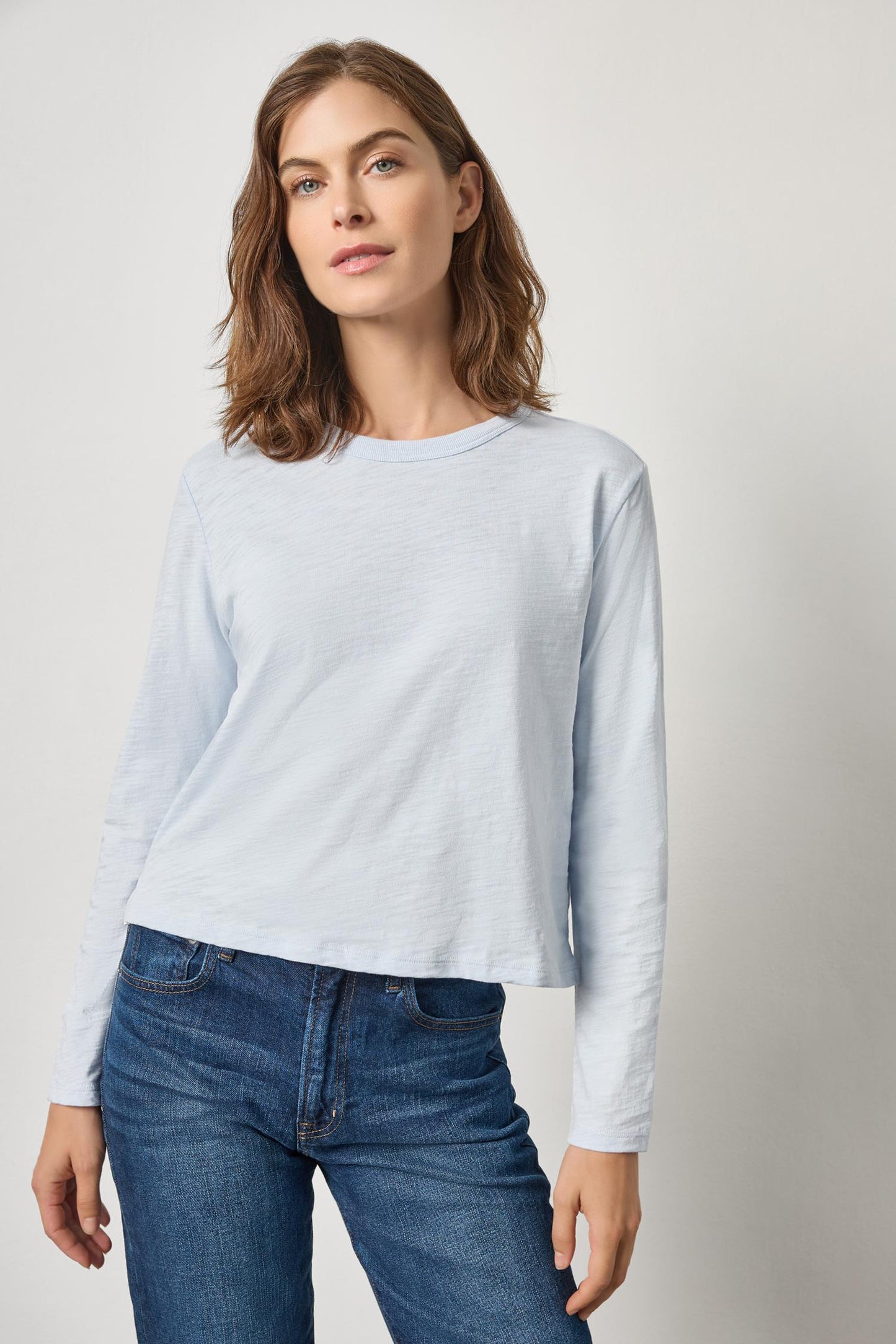Long Sleeve Cropped Boyfriend in glass by Lilla P