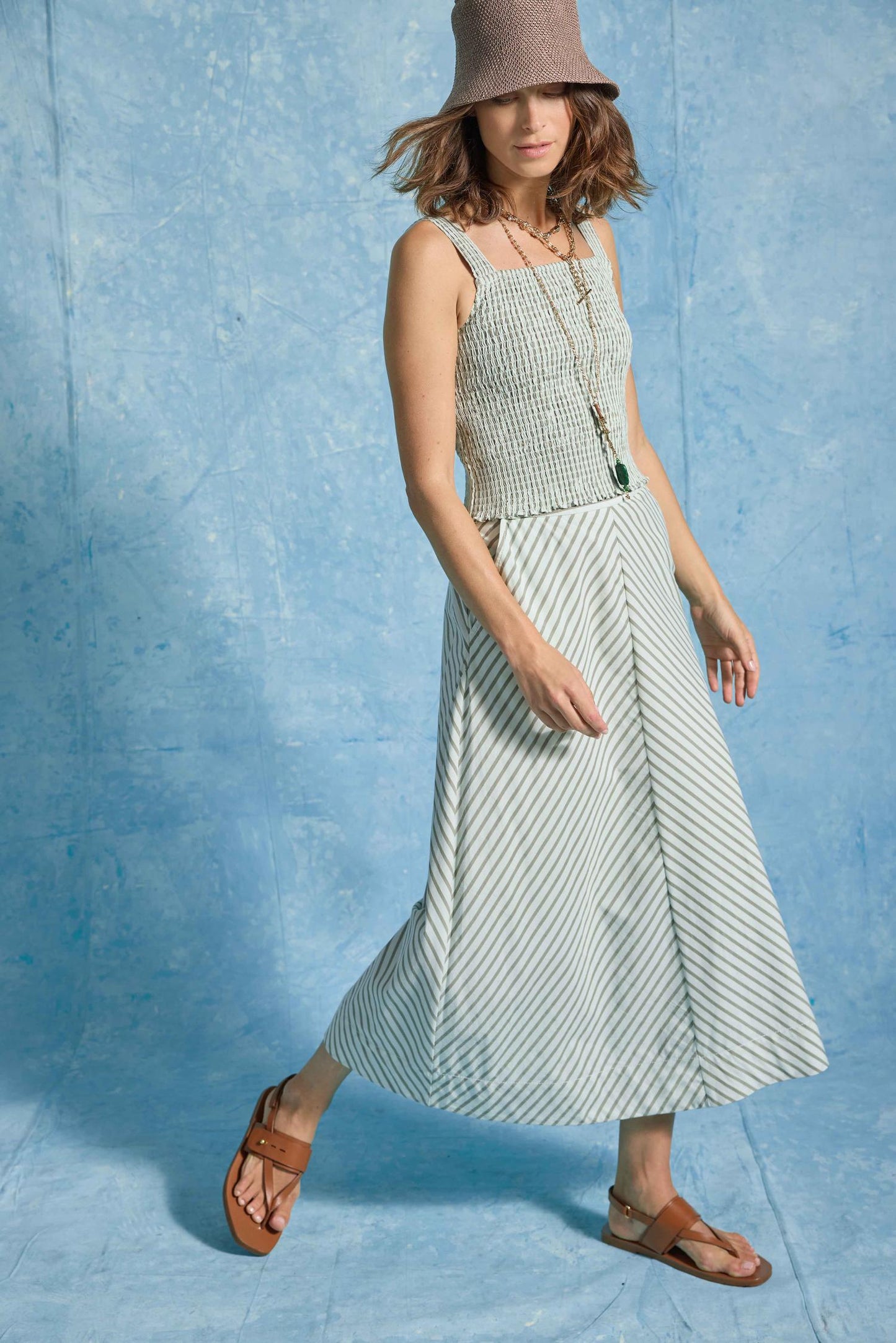 Stripe Maxi Skirt in pool stripe by Lilla P