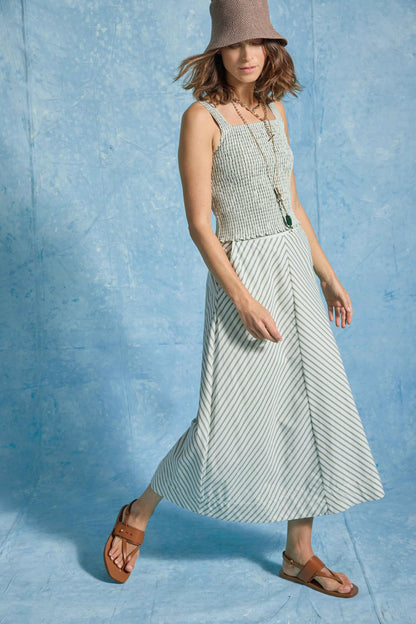 Stripe Maxi Skirt in pool stripe by Lilla P