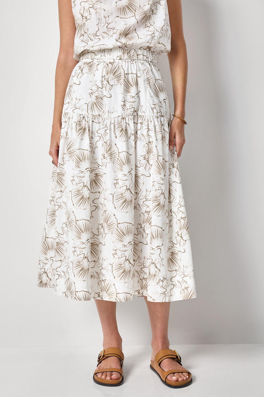 Poplin Yoke Skirt in fern print by Lilla P