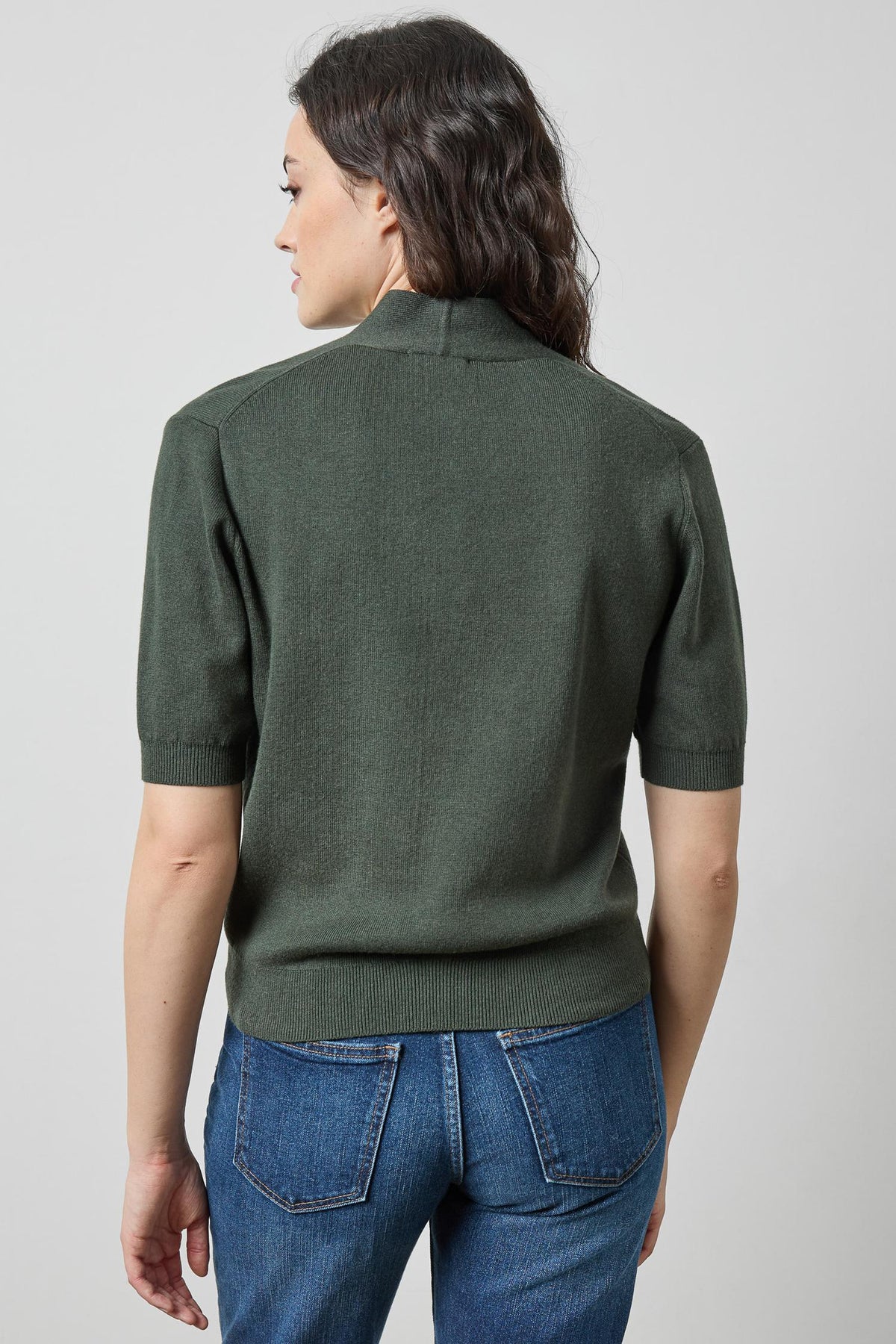V-Neck Elbow Sleeve Sweater in balsam by Lilla P