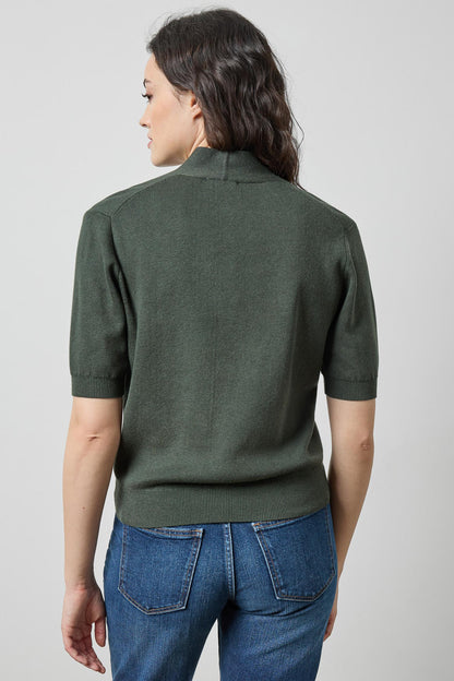 V-Neck Elbow Sleeve Sweater in balsam by Lilla P