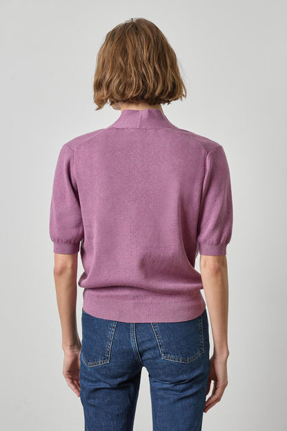 V-Neck Elbow Sleeve Sweater in dewberry by Lilla P