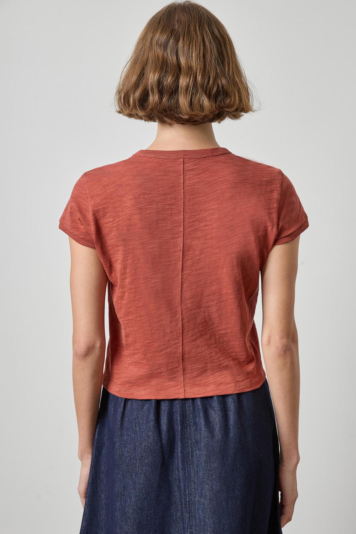 Boxy Cap Sleeve Tee in henna by Lilla P