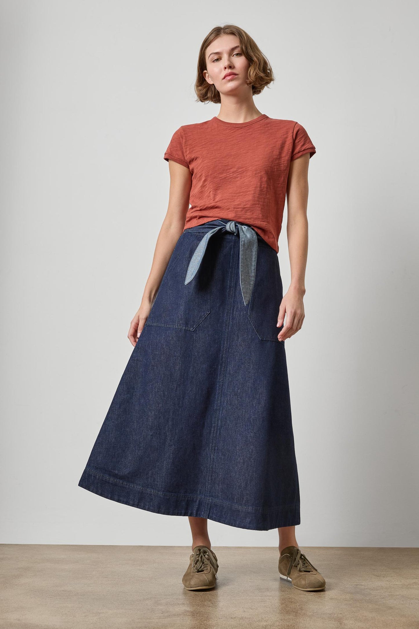 Boxy Cap Sleeve Tee in henna by Lilla P