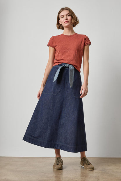 Boxy Cap Sleeve Tee in henna by Lilla P