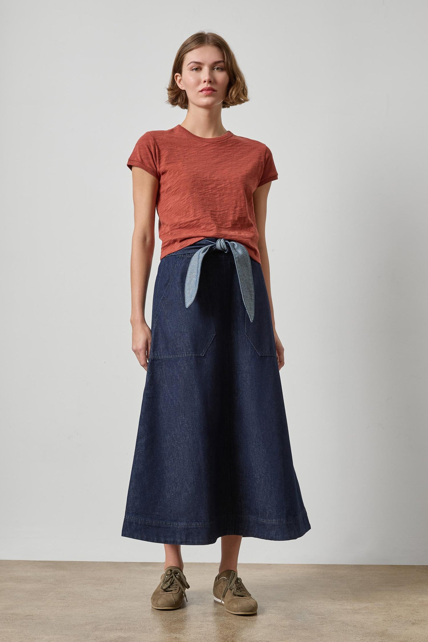 Boxy Cap Sleeve Tee in henna by Lilla P