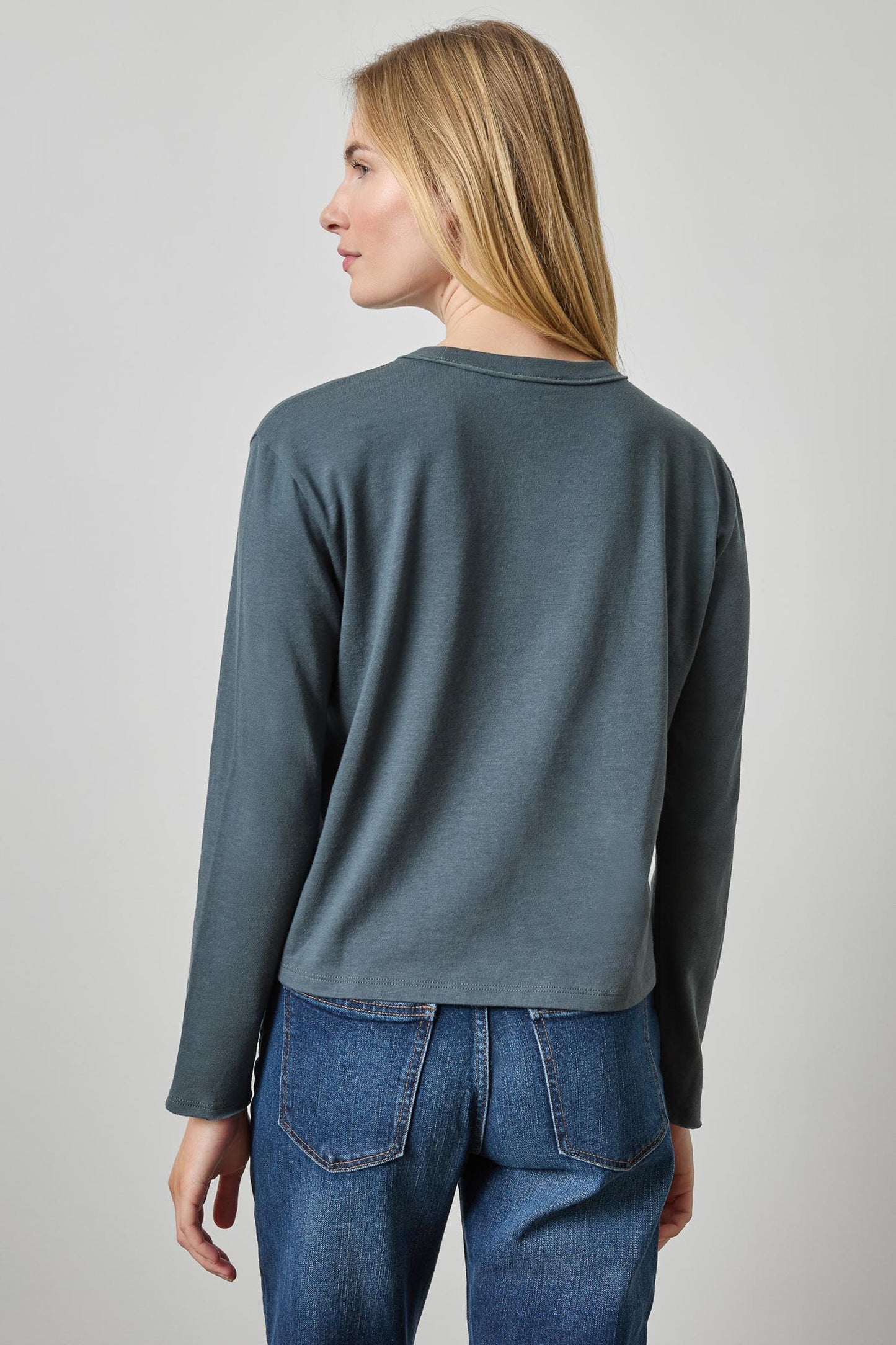 Rolled Edge Relaxed Tee in mineral by Lilla P