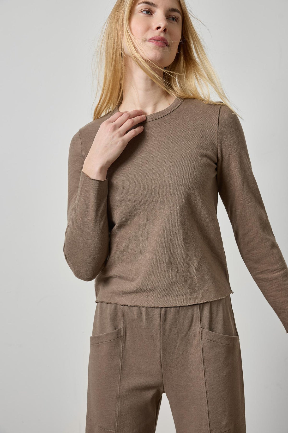 Vintage Bias Tee in shiitake by Lilla P