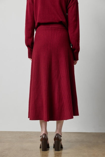 Knit Flared Skirt in wineberry by Lilla P