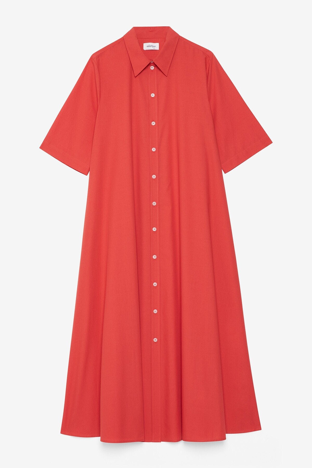 Poplin Shirt Dress in fiamma by Ottod'Ame