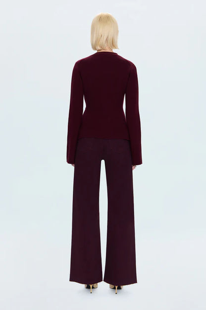 Penny High Rise Wide Leg Jean in Claret by Pistola