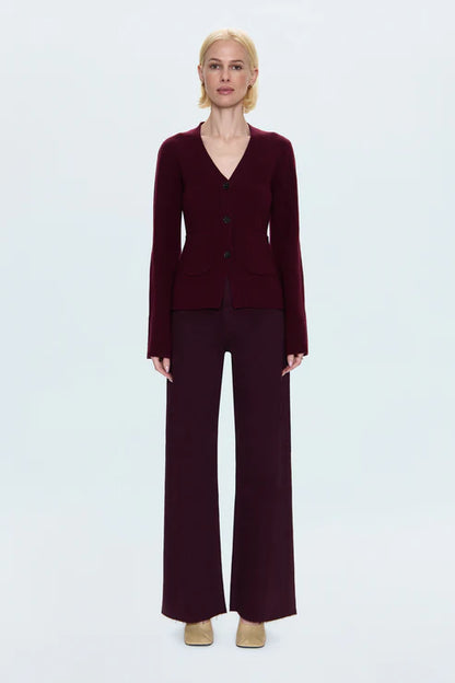 Penny High Rise Wide Leg Jean in Claret by Pistola
