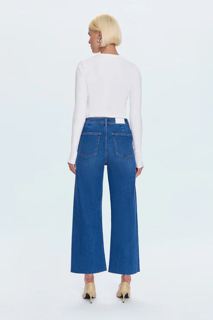 Penny High Rise Wide Leg Jean in rooftop by Pistola