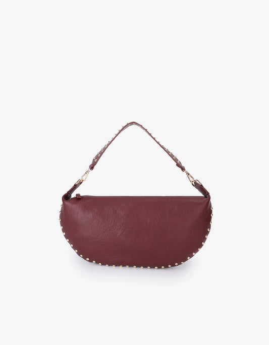 Peppa Studded Bag in wine by Remi & Reid